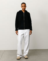 WAFFLE CASHMERE ZIP HOOD SWEATER