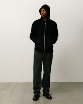 TEXTURED ZIP HOODED SWEATER