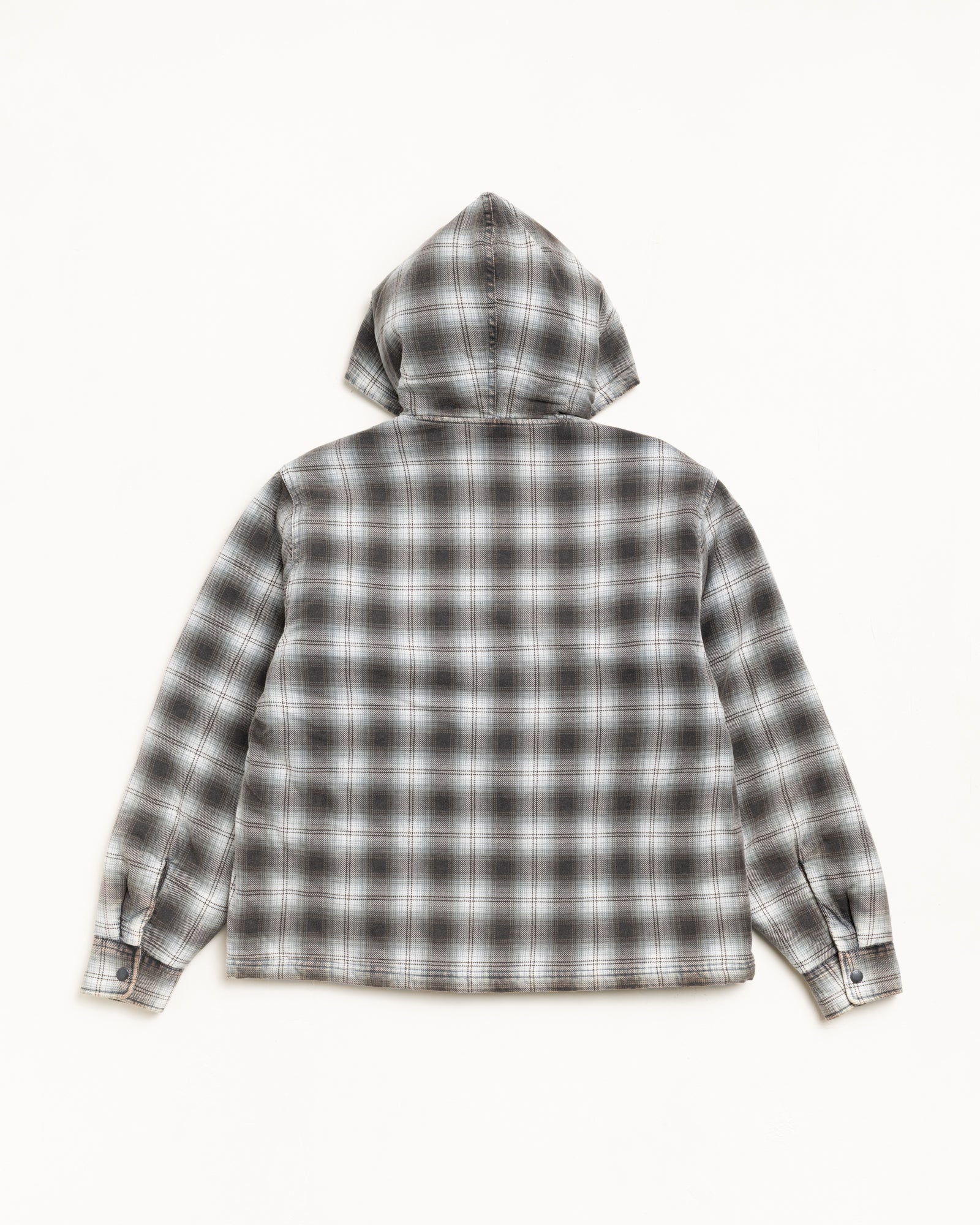 ZIP HOODED PLAID SHIRT