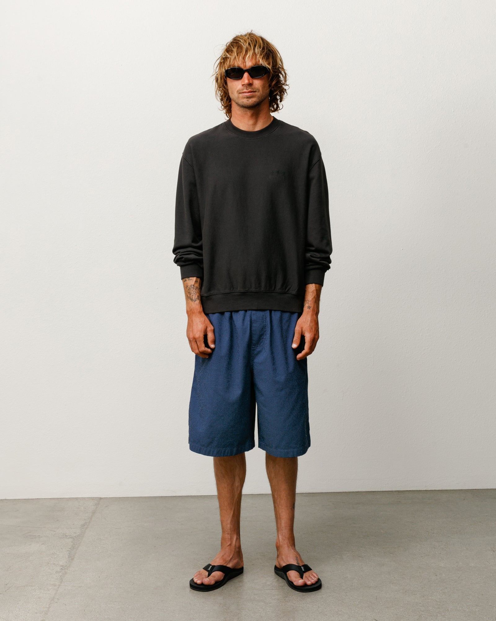 BAGGY SEERSUCKER BEACH SHORT