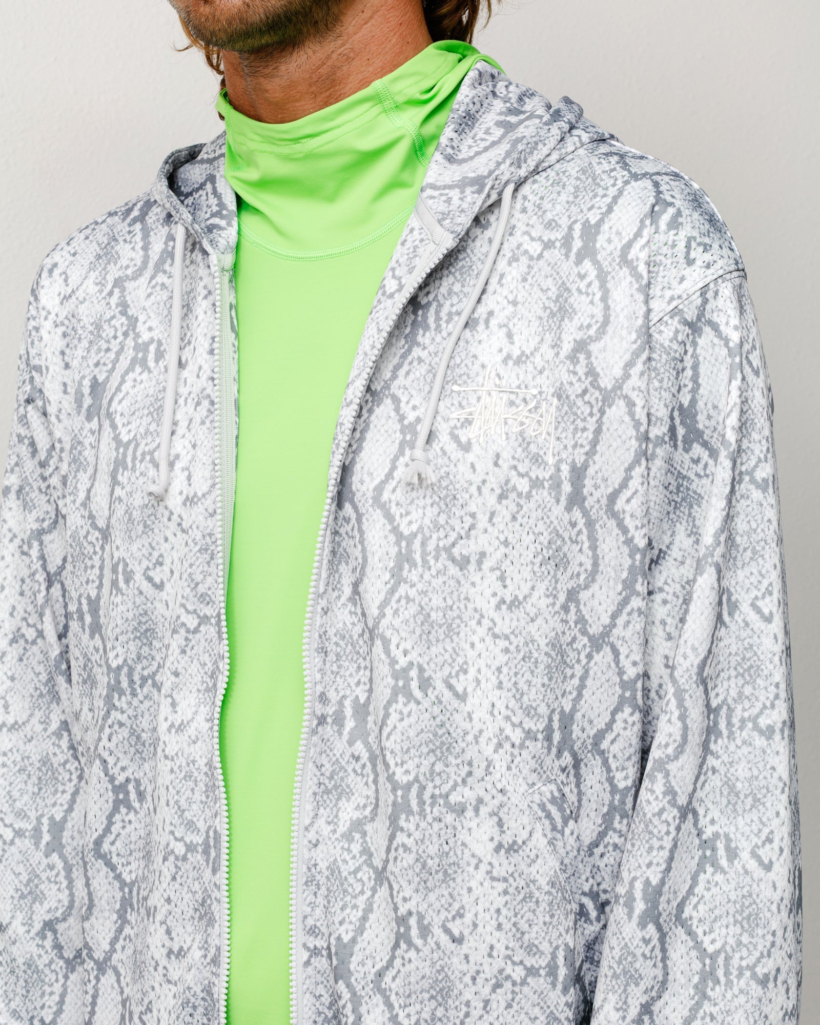 ATHLETIC MESH ZIP HOODIE