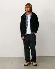 WAFFLE CASHMERE ZIP HOOD SWEATER