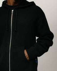 TEXTURED ZIP HOODED SWEATER