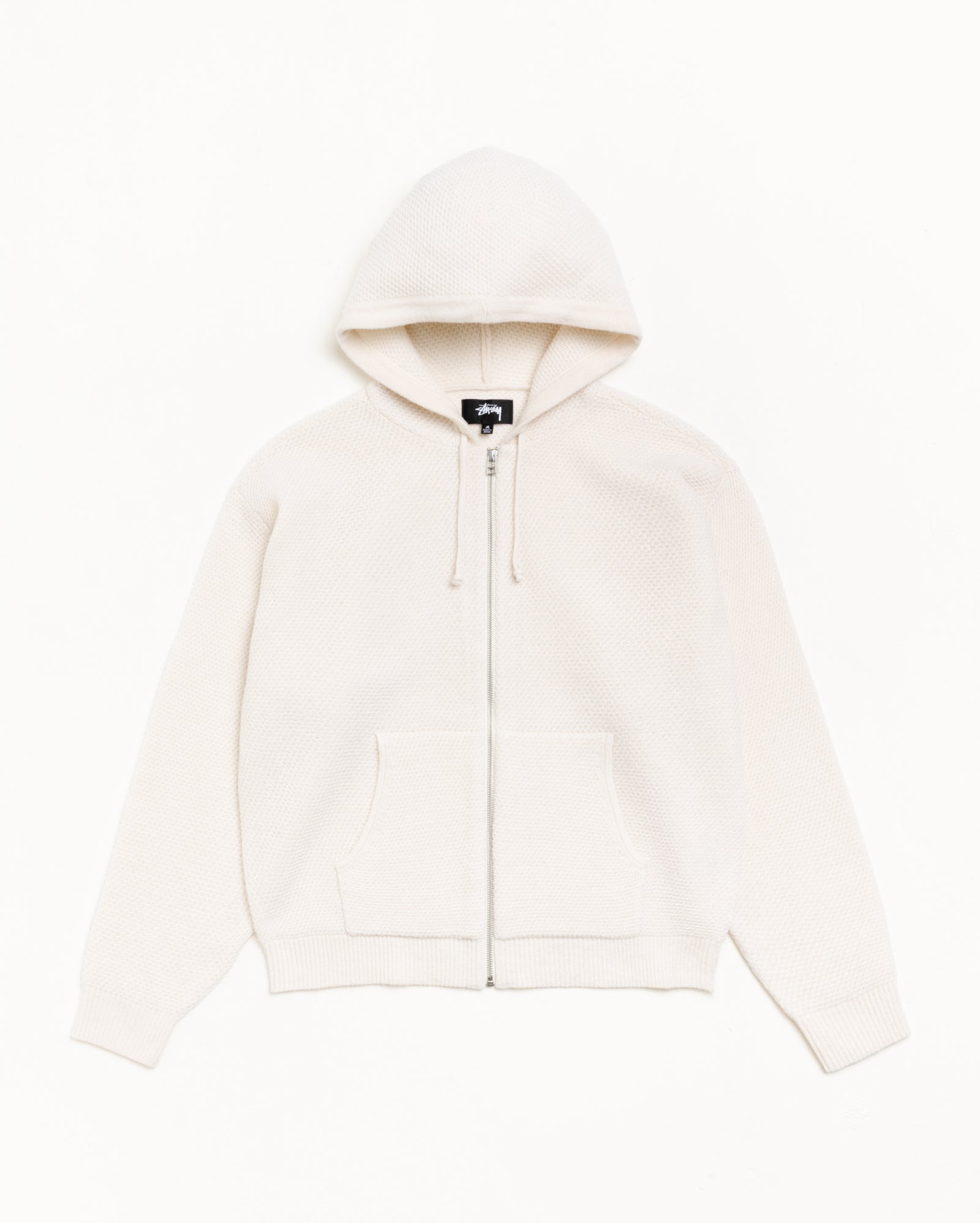 TEXTURED ZIP HOODED SWEATER