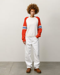 STRIPE RAGLAN CREW