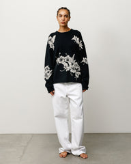 FLORAL ROLL NECK SWEATER