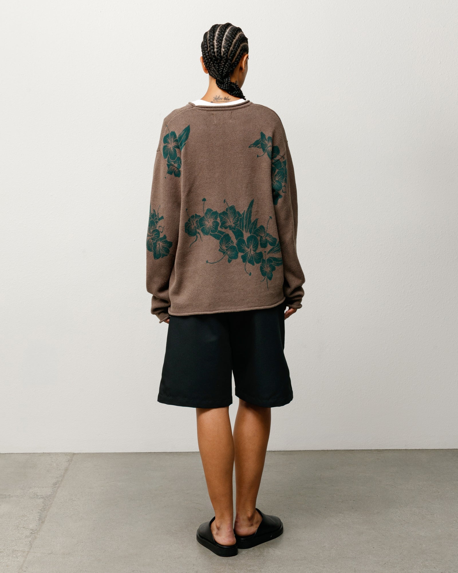 FLORAL ROLL NECK SWEATER