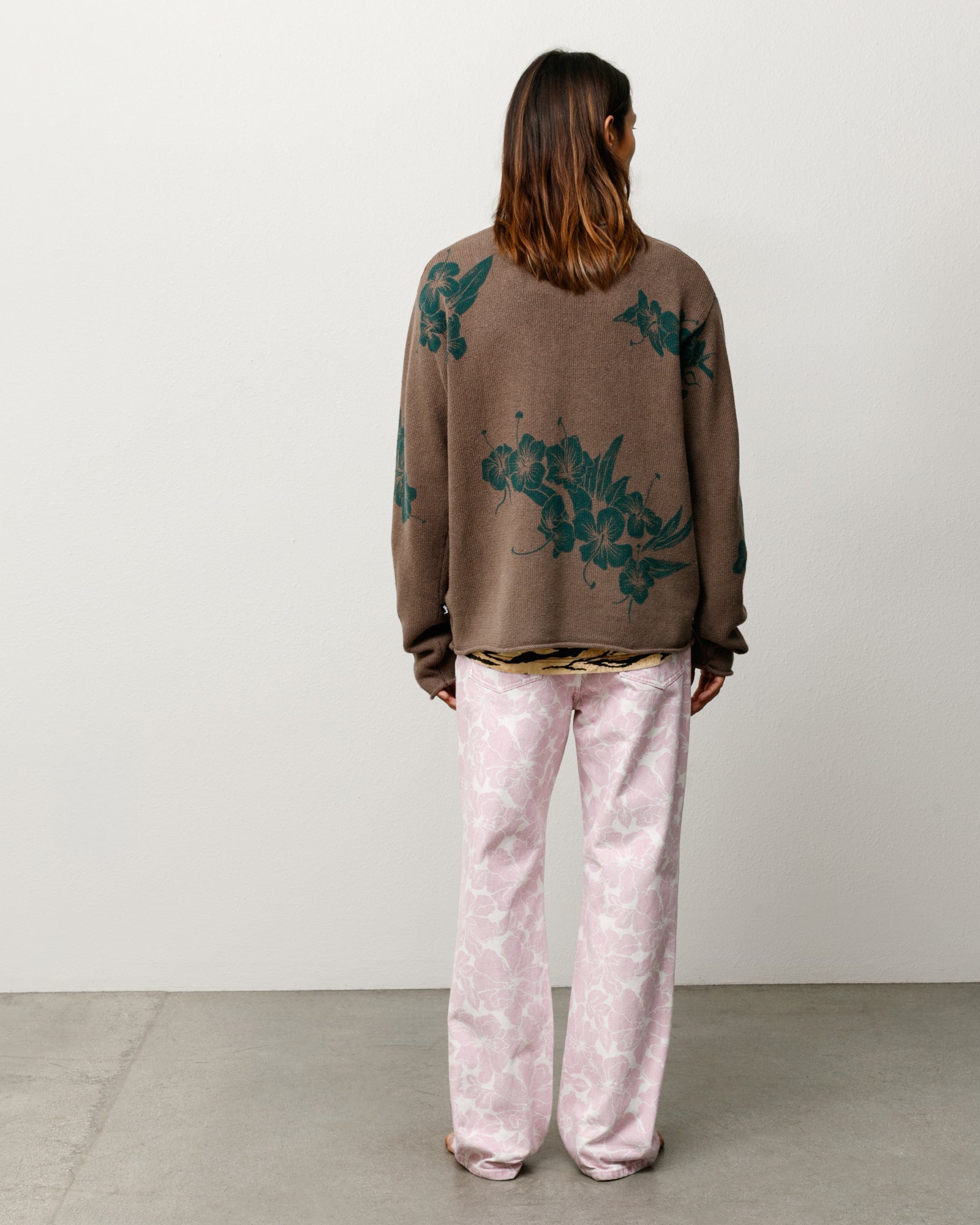 FLORAL ROLL NECK SWEATER