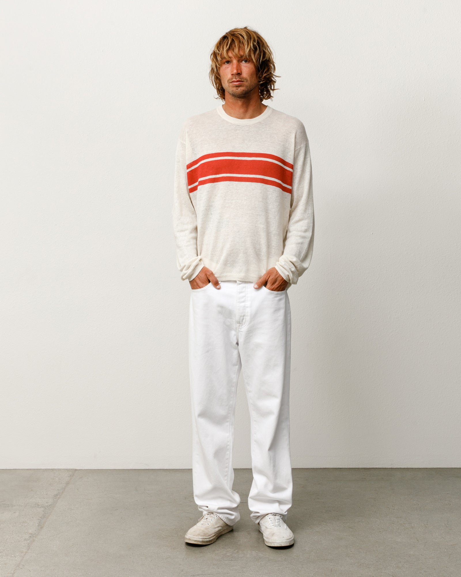 LIGHTWEIGHT STRIPED SWEATER