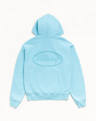 CURSIVE APPLIQUE ZIP HOODIE