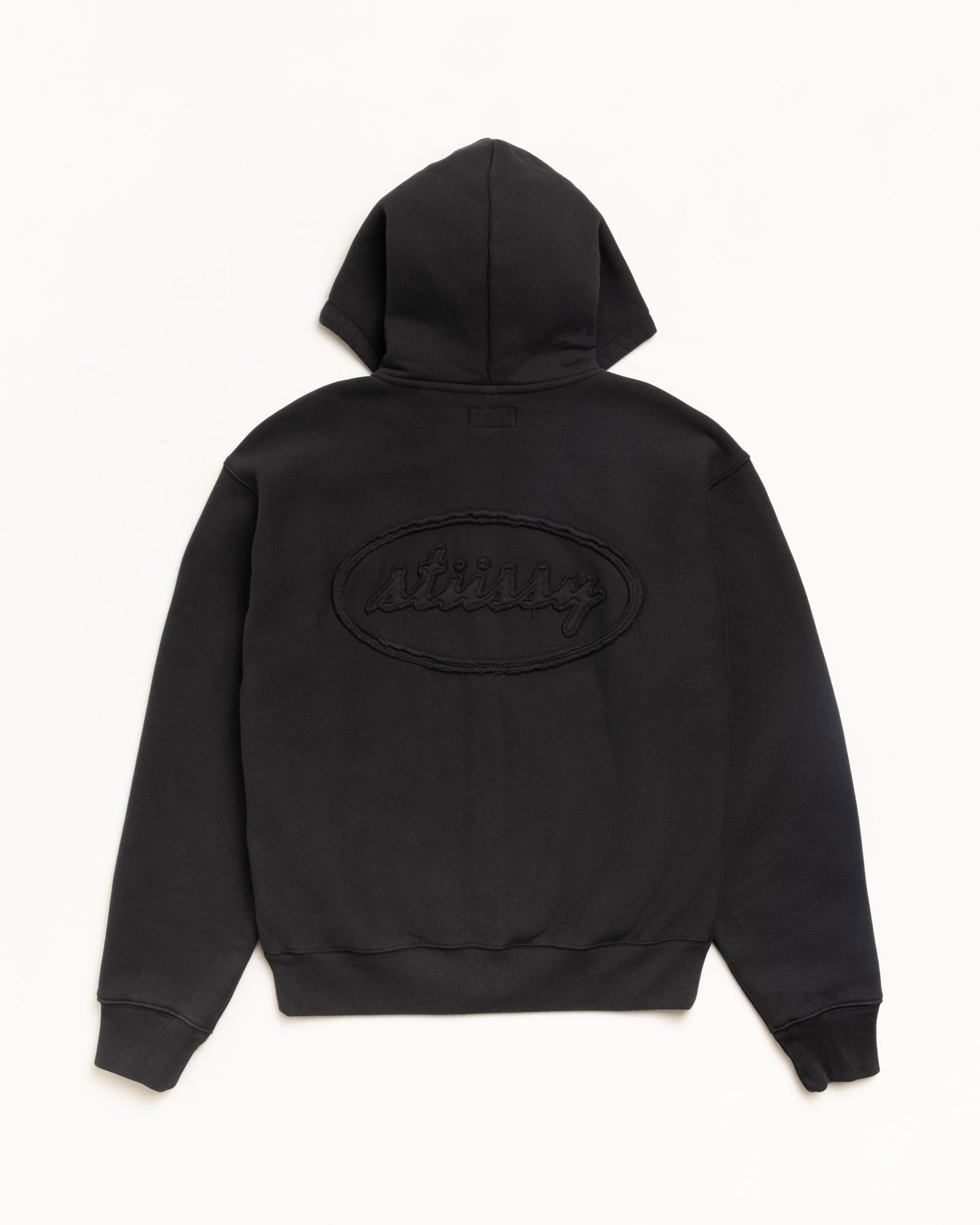 CURSIVE APPLIQUE ZIP HOODIE