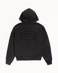 CURSIVE APPLIQUE ZIP HOODIE